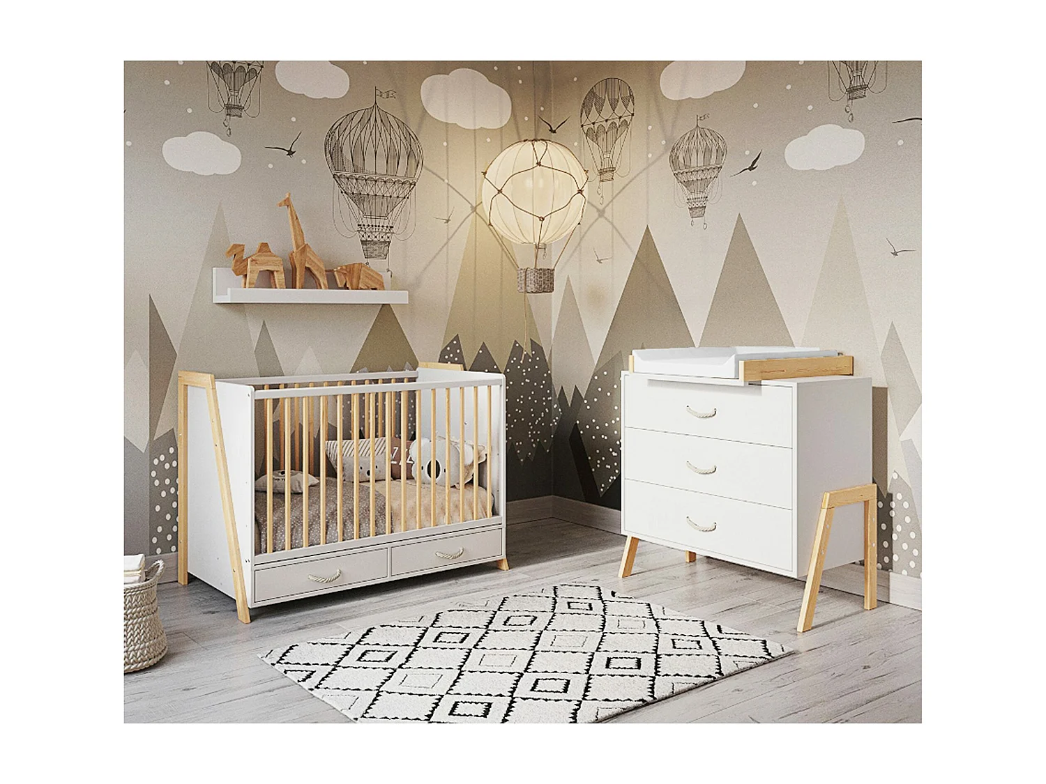 Culla evolutiva con cassetto - 120x60cm