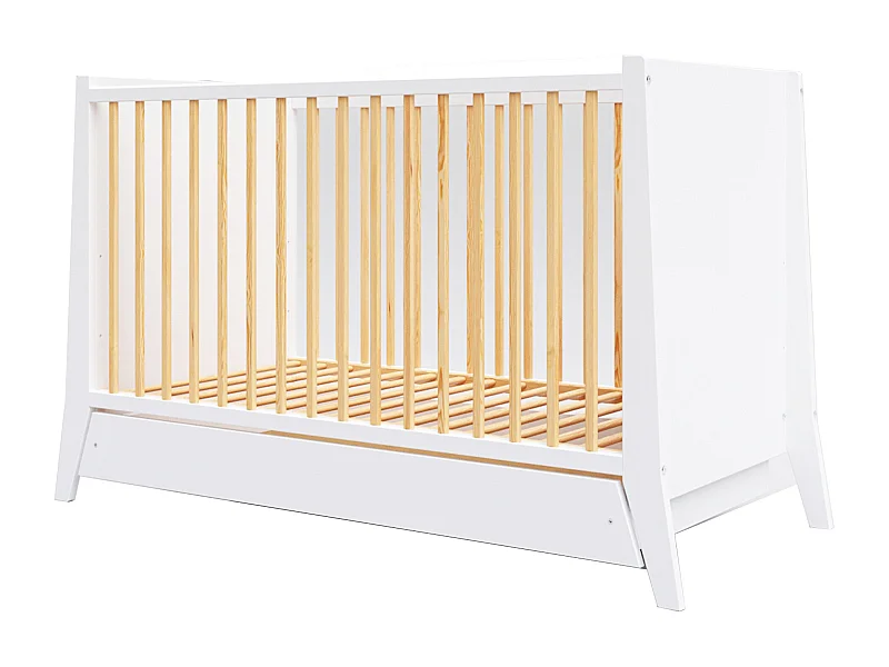 Mitwachsendes Babybett mit Schublade - 60x120 cm