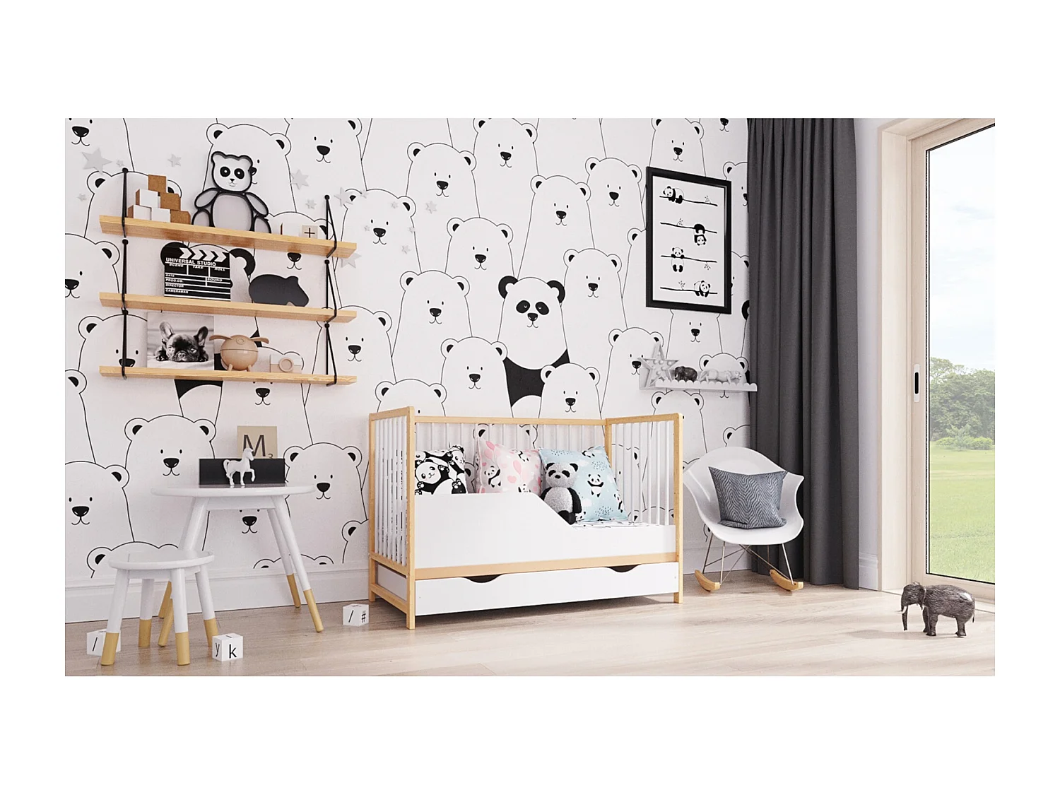 Cuna evolutiva con cajón - ANNA - 120 x 60 cm