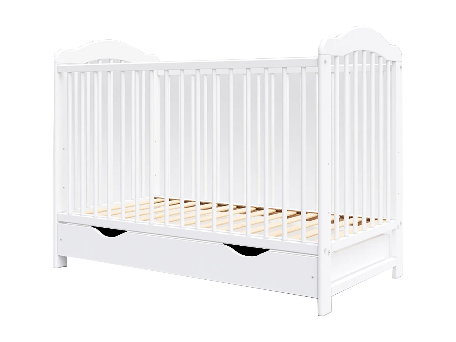 Mitwachsendes Babybett mit Schublade - 60x120 cm