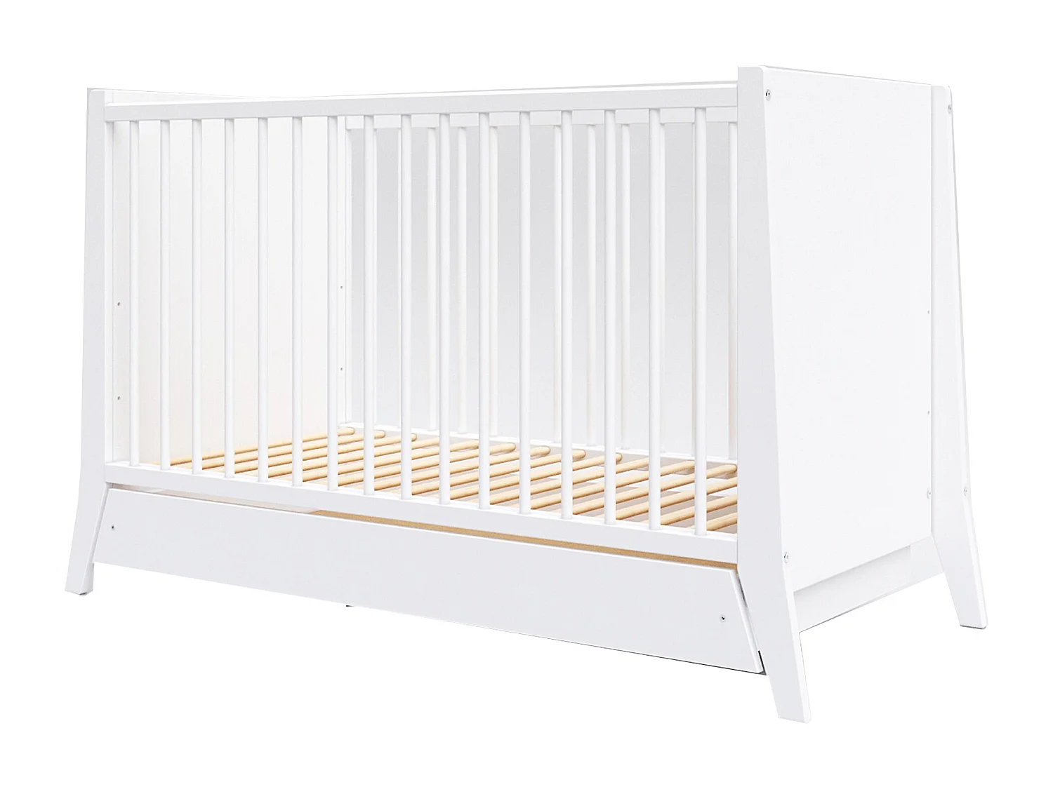 Mitwachsendes Babybett mit Schublade - 60x120 cm