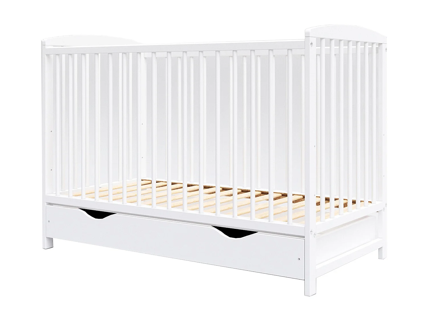 Lit bébé évolutif avec tiroir - NINA - 120x60 cm - Blanc