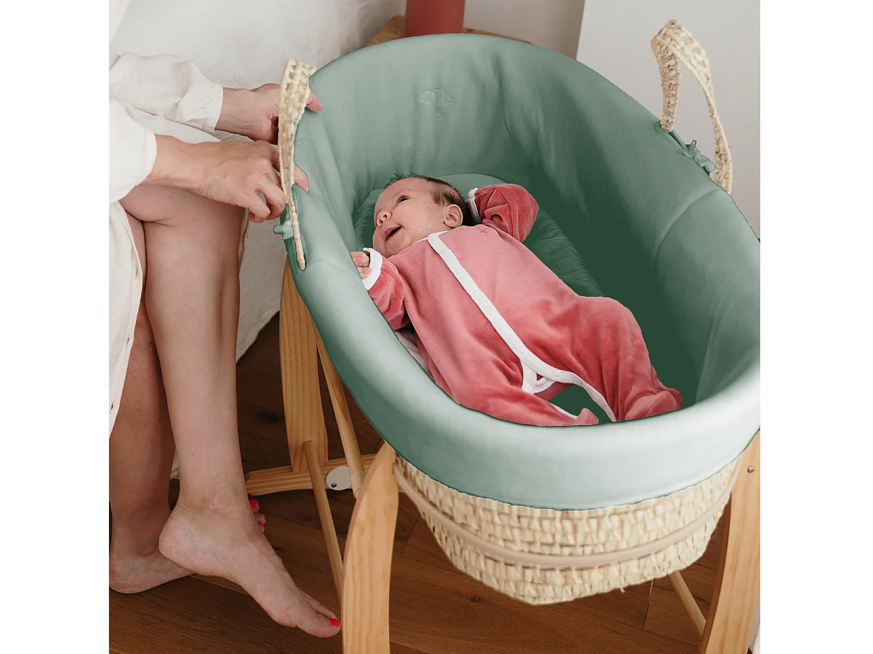 Drap Housse 80x30cm en Coton Bio pour Couffin, Nacelle ou Berceau Bébé