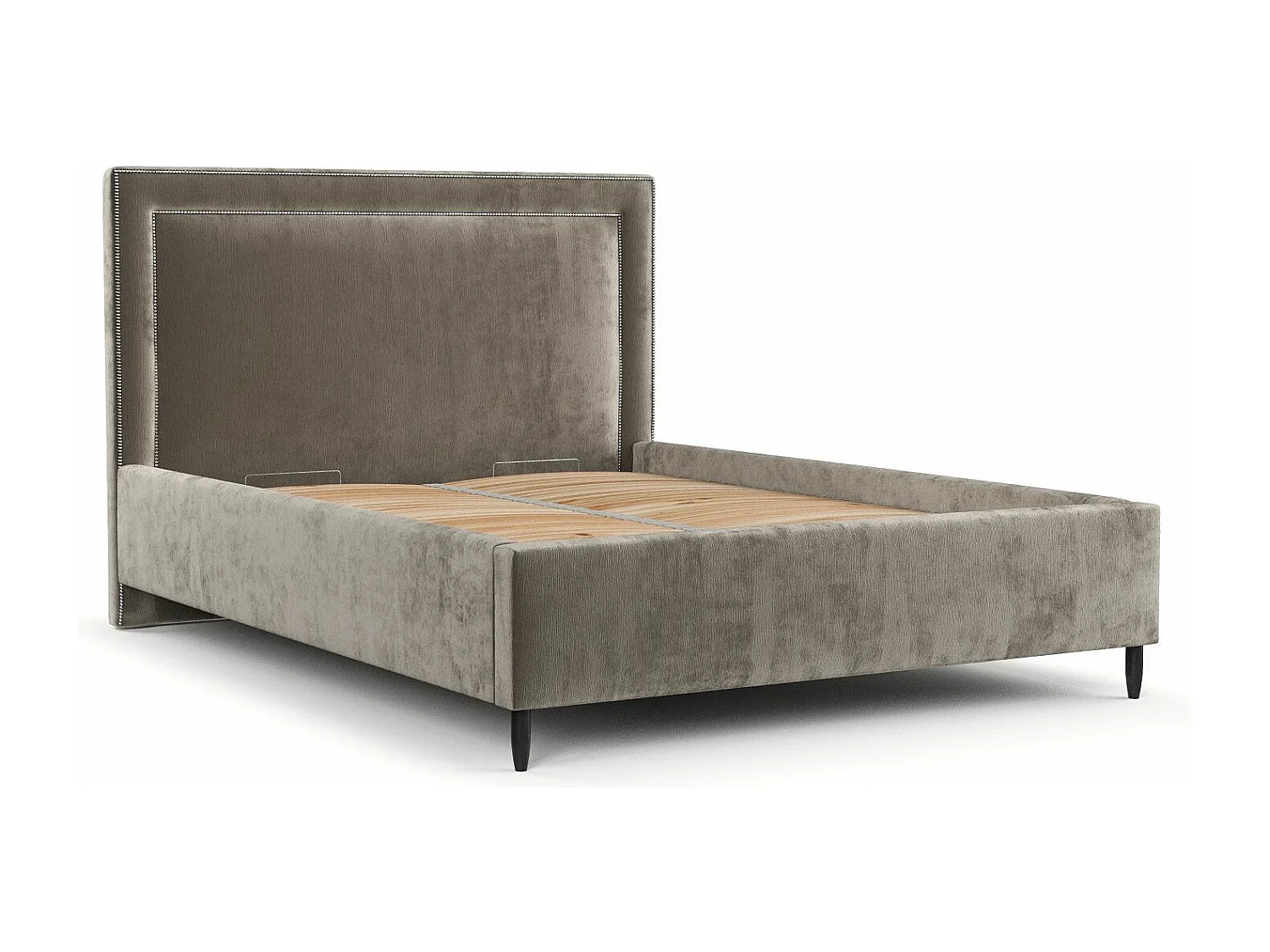 Polsterbett Baleine - 160 x 200 cm - Chenille-Stoff - beige