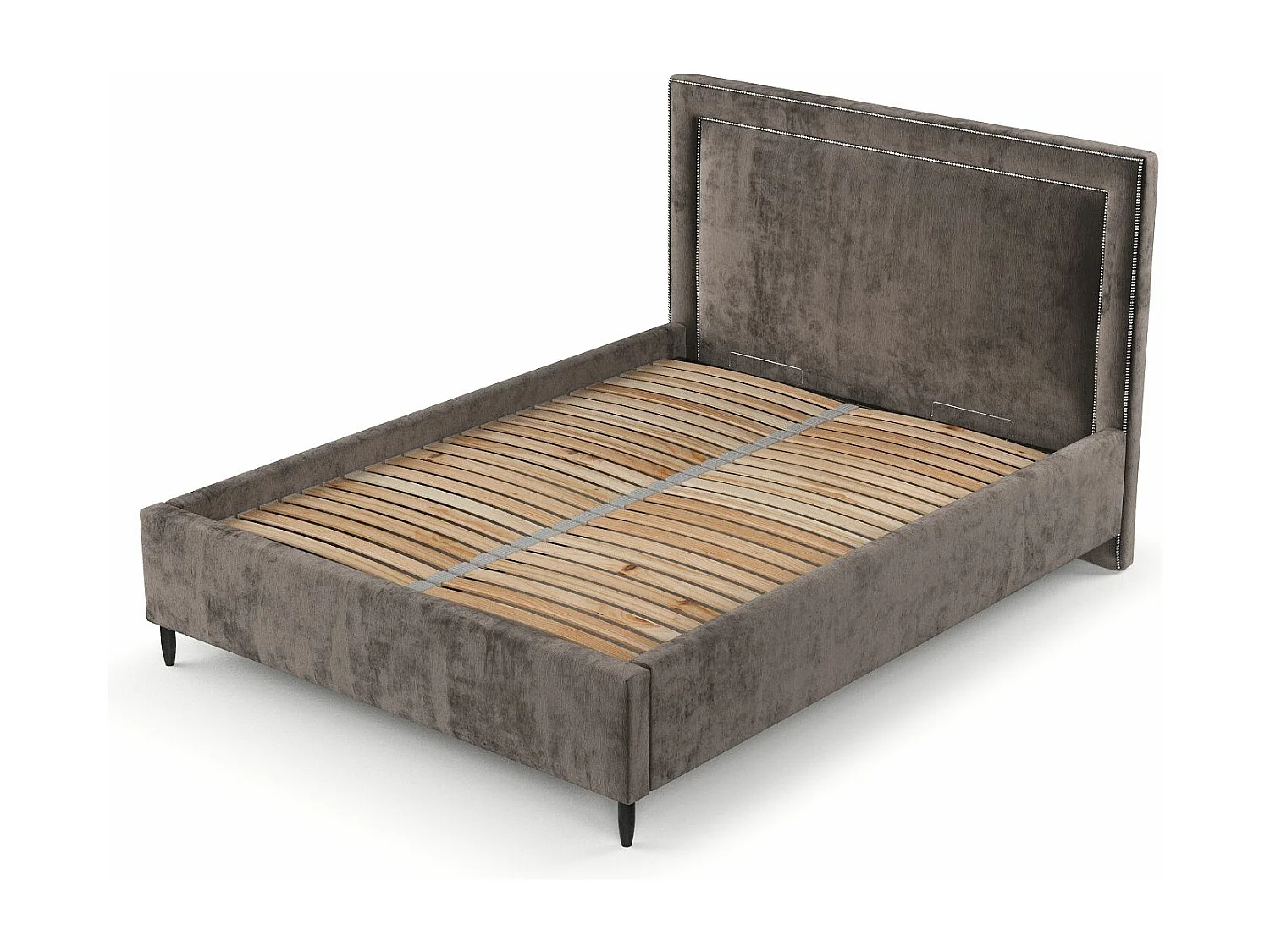 Polsterbett Baleine - 120 x 200 cm - Chenille-Stoff - braun