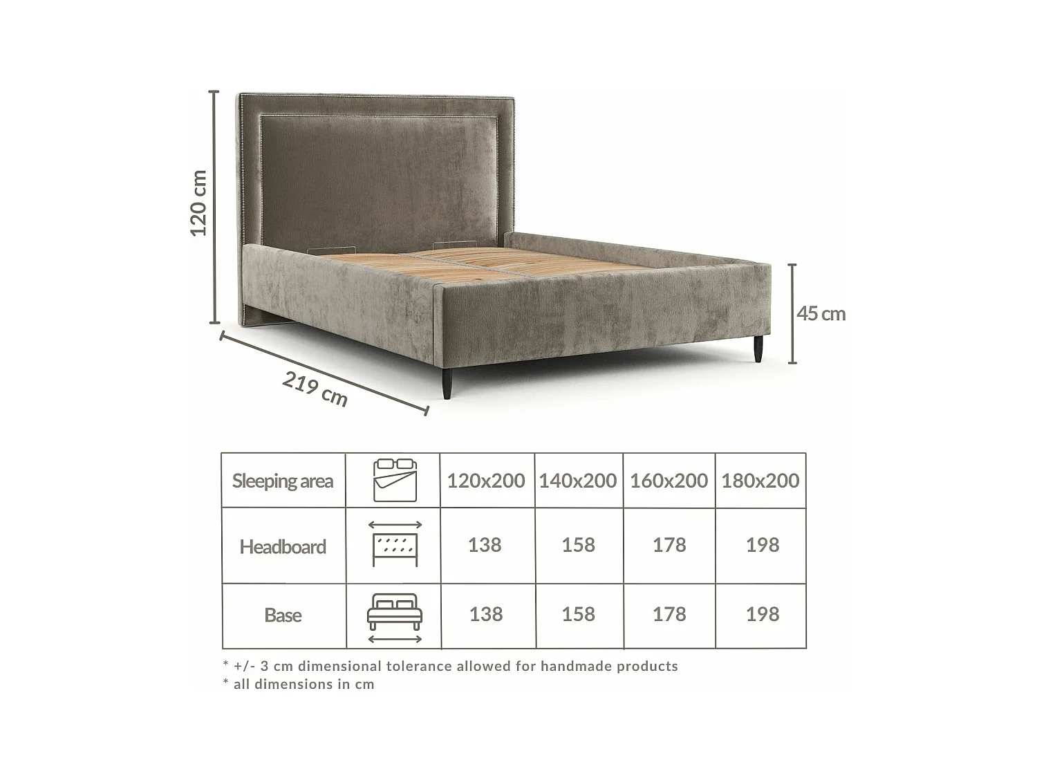Łóżko tapicerowane Baleine - 160 x 200 cm - szenil - brązowy
