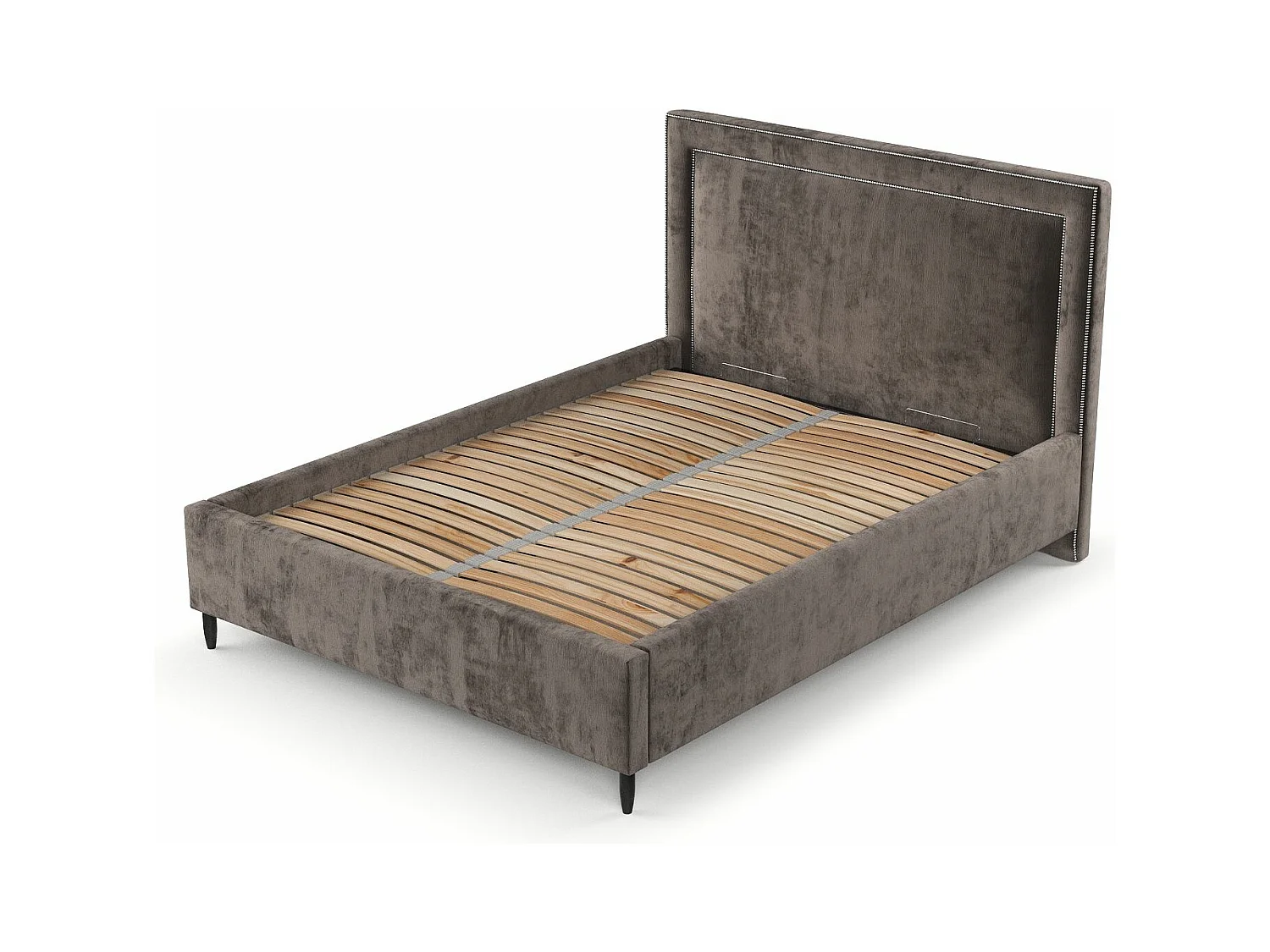 Łóżko tapicerowane Baleine - 160 x 200 cm - szenil - brązowy