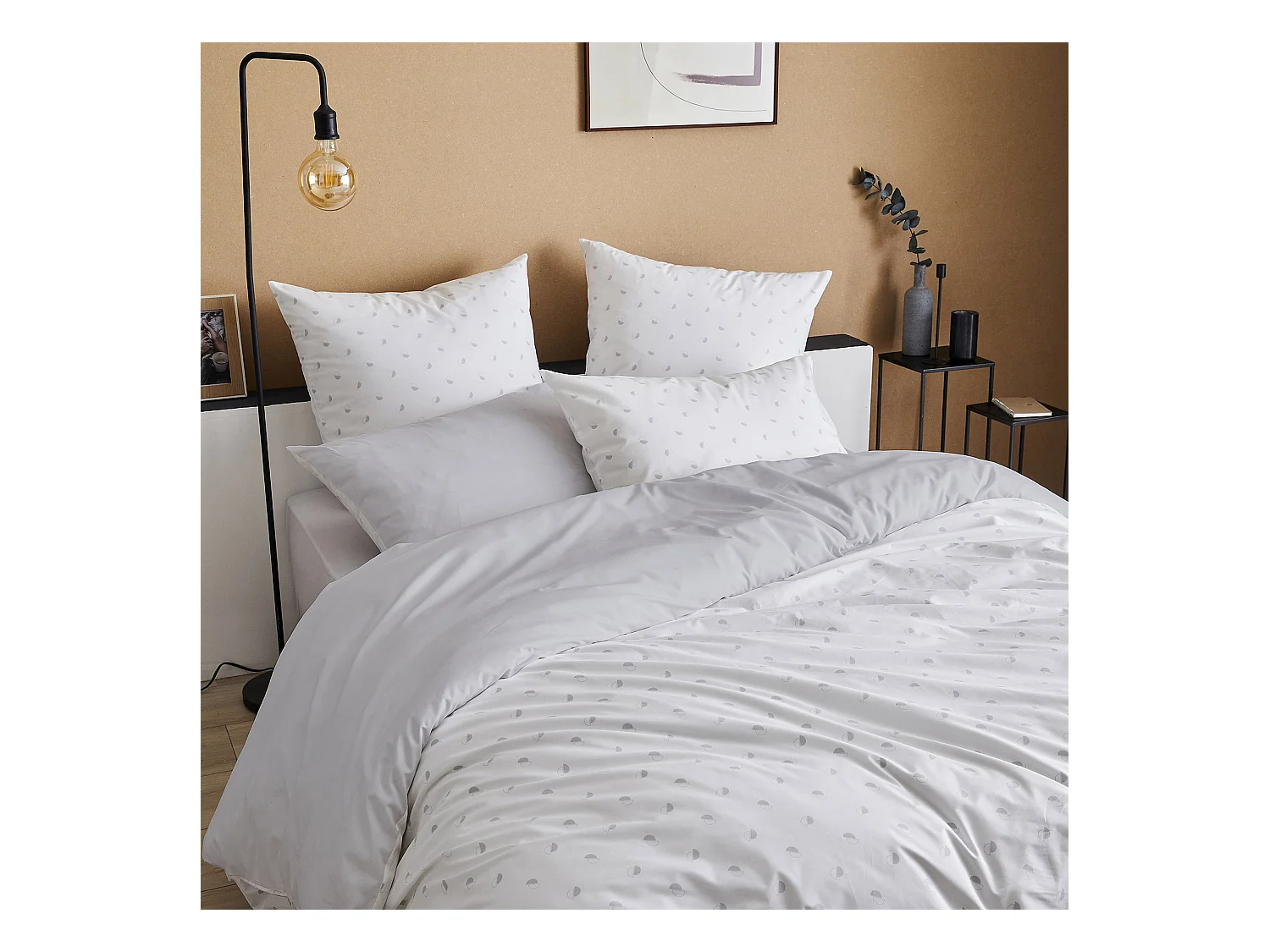Housse de couette en percale au style géométrique