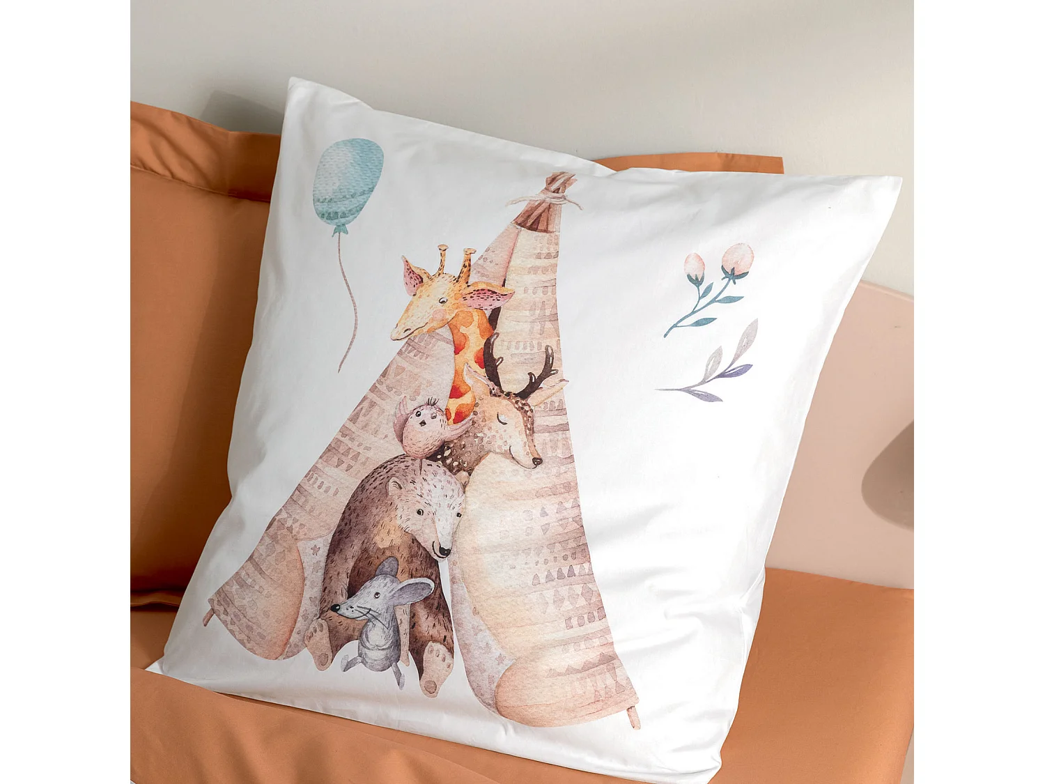 Juego de funda nórdica de animales del bosque 140 x 200 cm