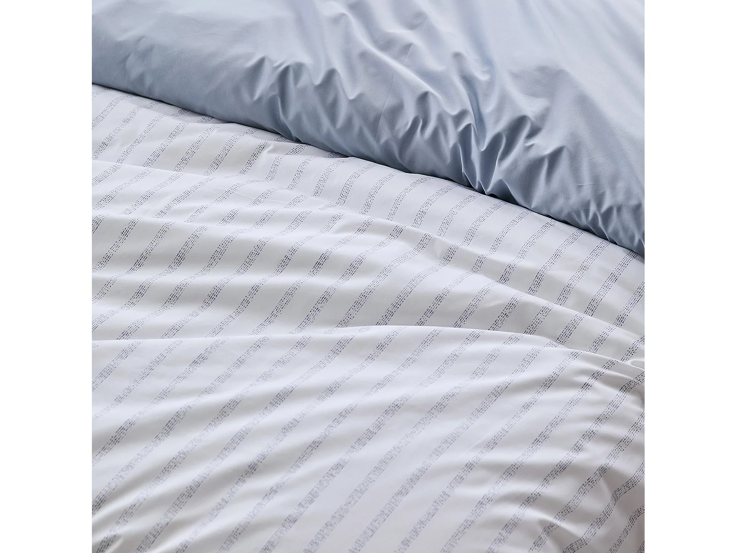 Housse de couette en percale de coton à rayures