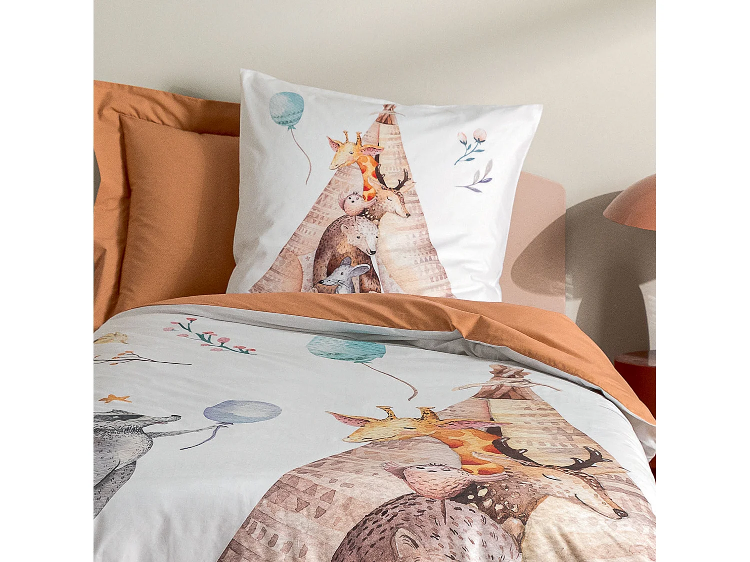 Juego de funda nórdica de animales del bosque 200 x 200 cm