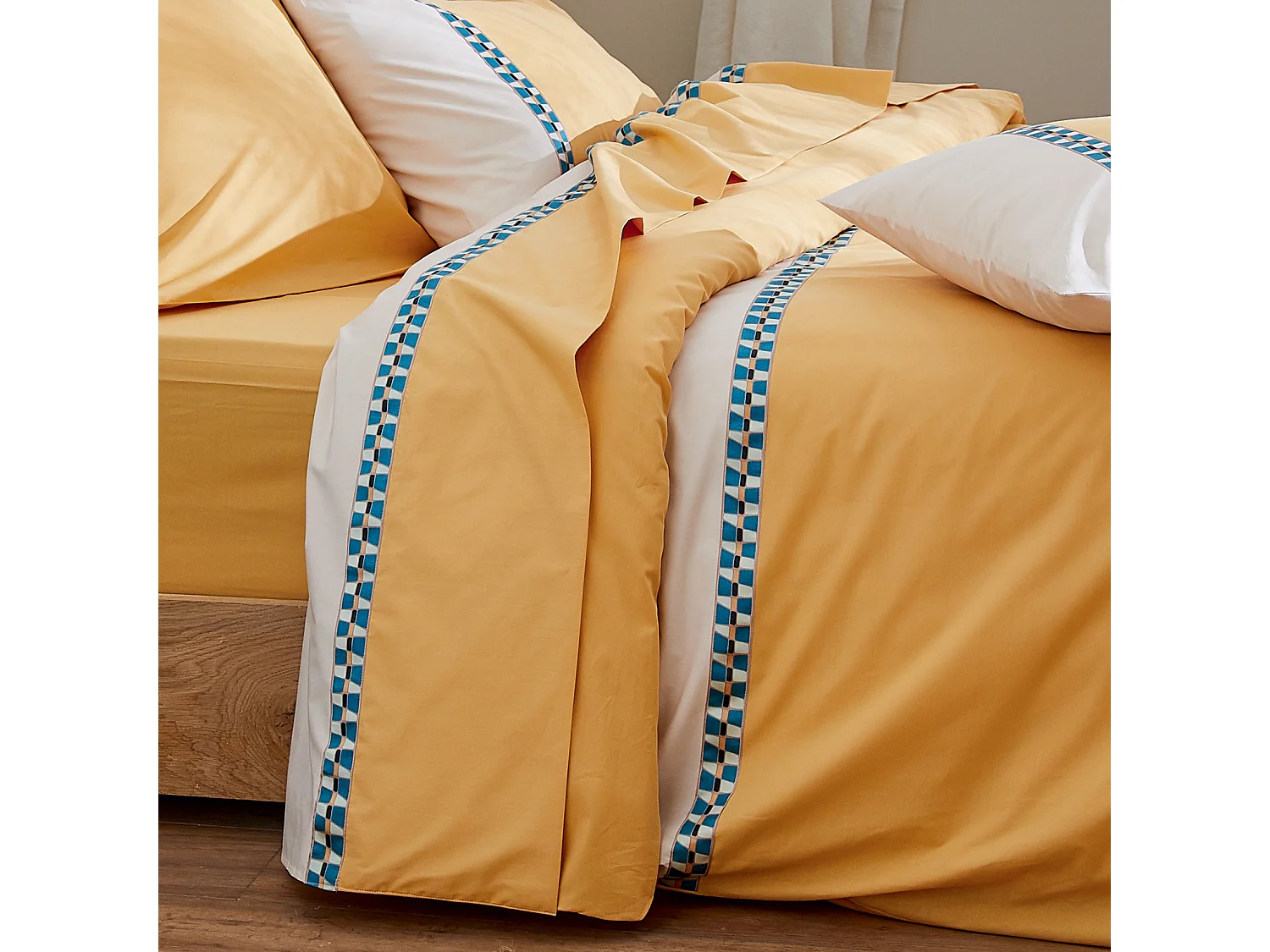 Housse de couette percale avec galon