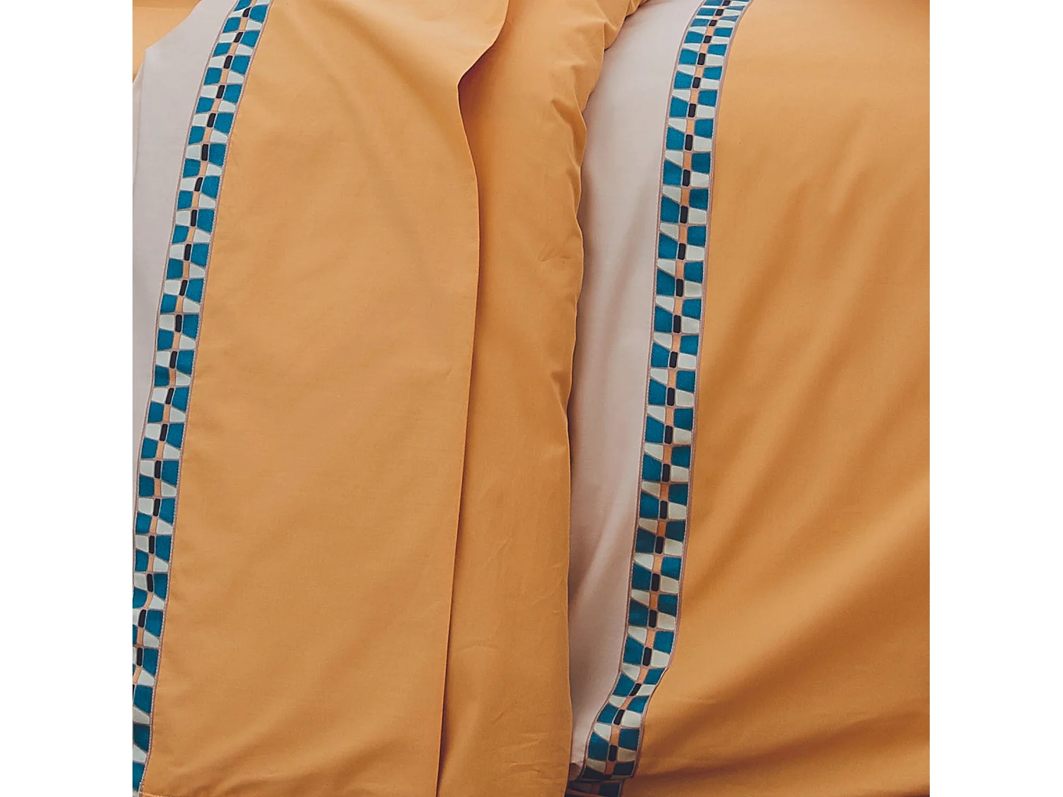 Housse de couette percale avec galon