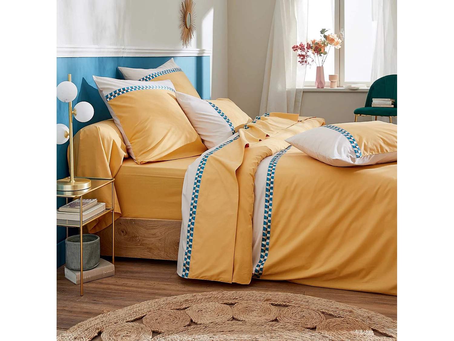 Housse de couette percale avec galon