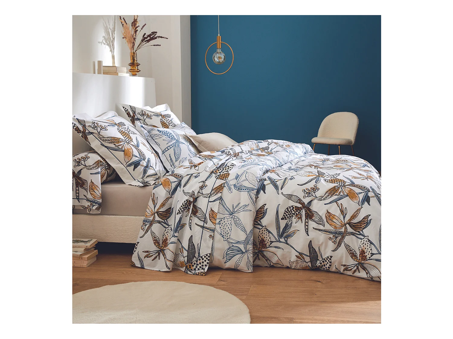 Housse de couette aux fleurs exubérantes