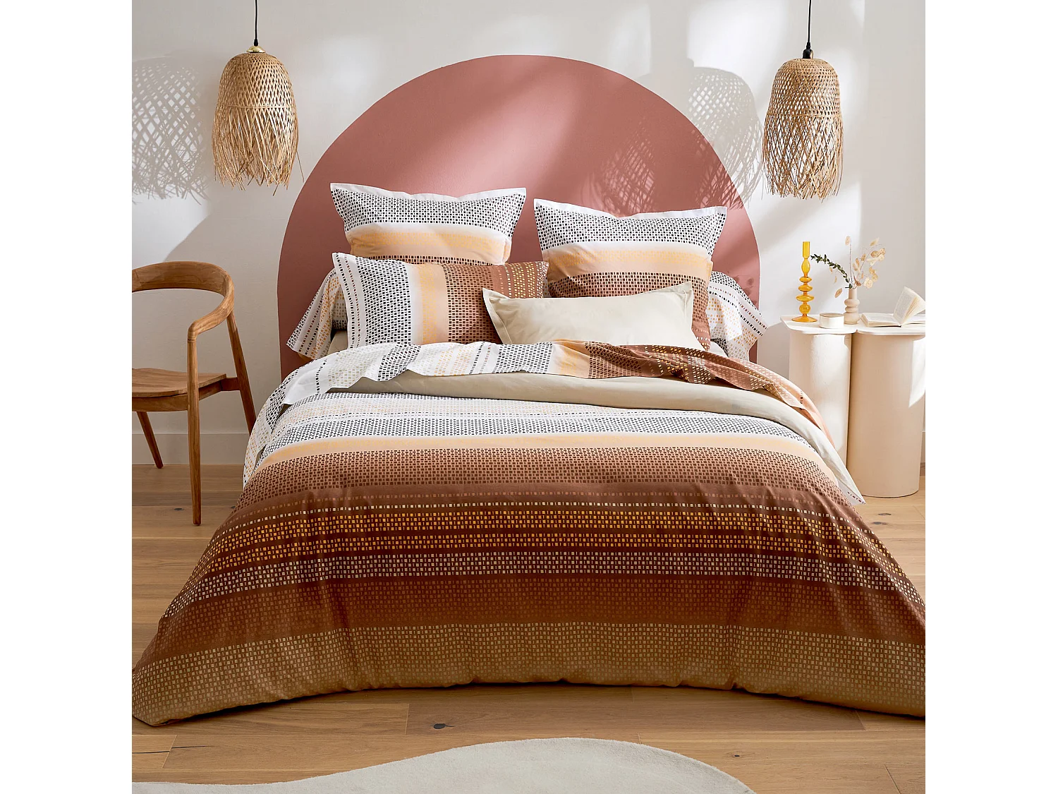 Funda nórdica de estilo geométrico de algodón 140 x 200 cm