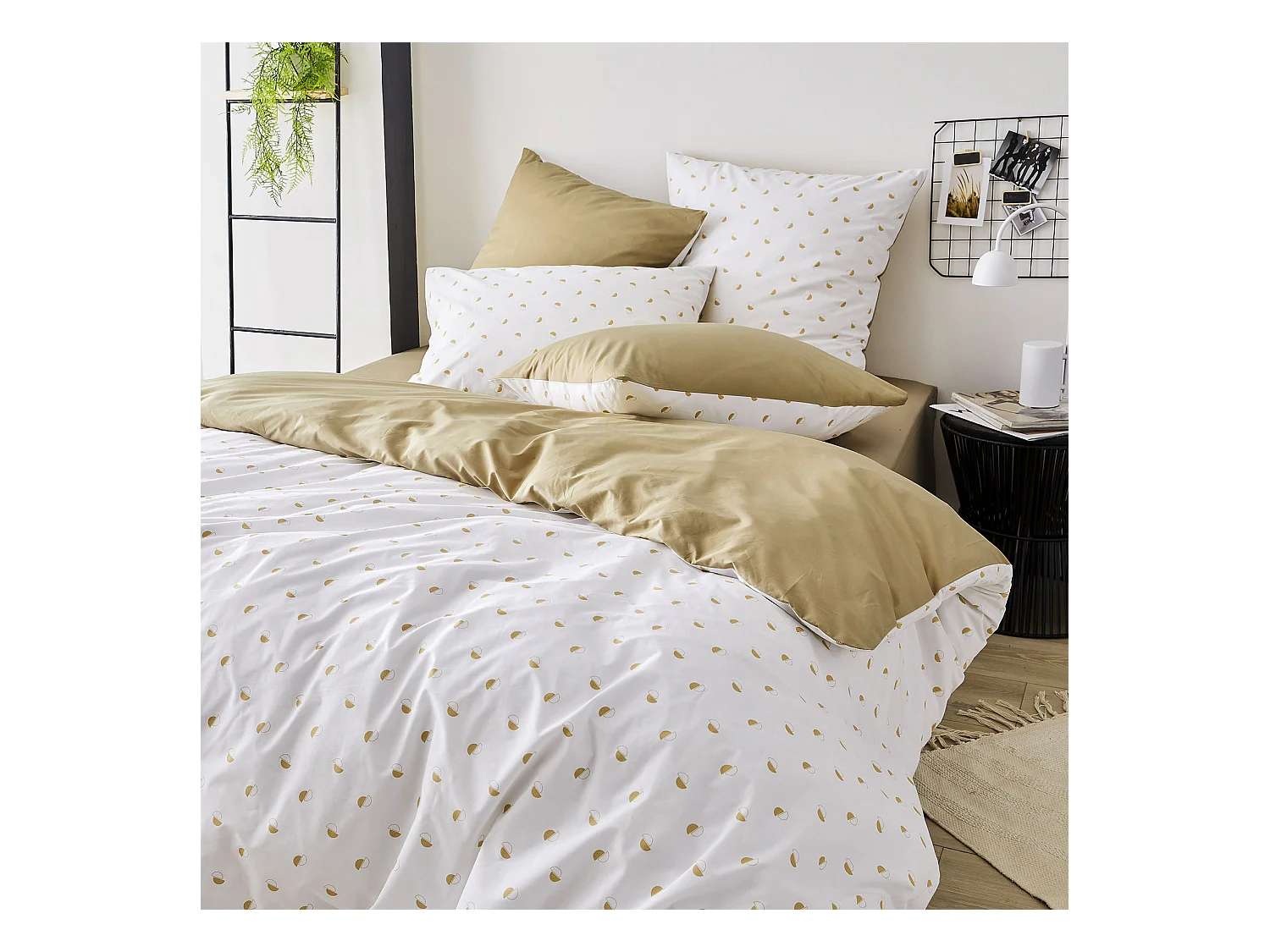 Housse de couette en percale au style géométrique