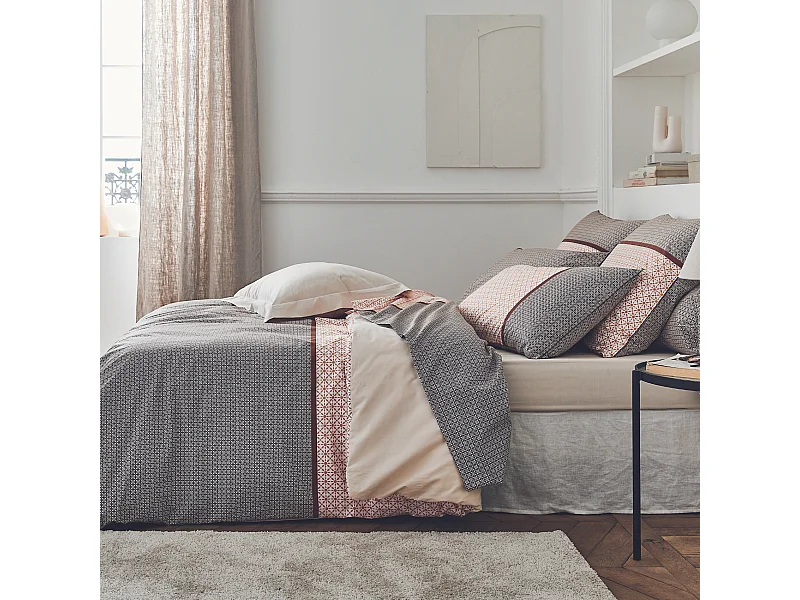 Funda nórdica de percal con estilo gráfico 200 x 200 cm