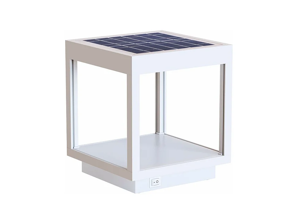 Lanterne solaire à visière LED alimentée par batterie 3,5 W, IP54 blanche