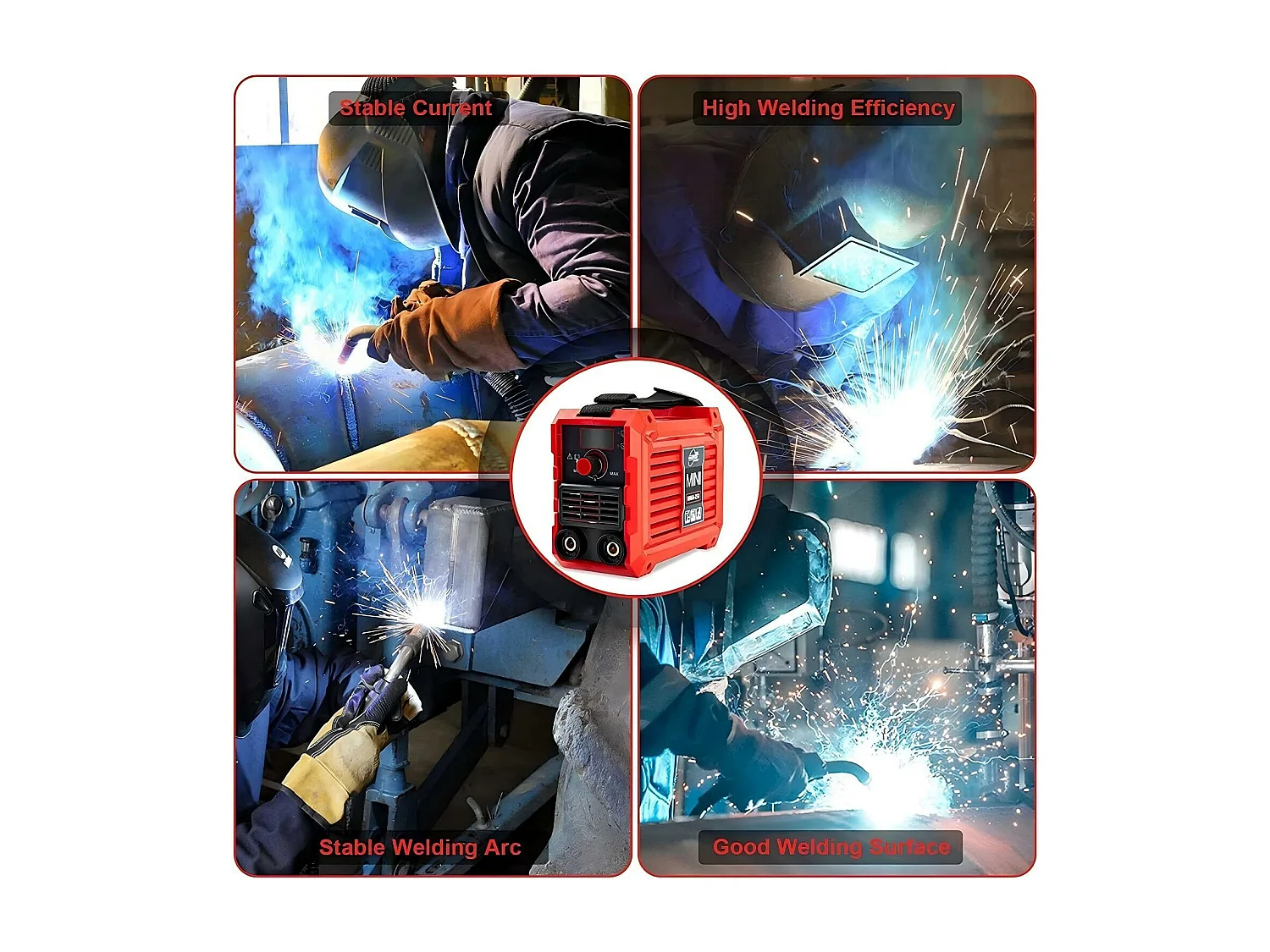 Machine à Soudage MMA-250A, Outil de soudage 220V, Mini Poste à Souder portable, avec masque et gants protecteurs, EU Plug, 21x10x16CM