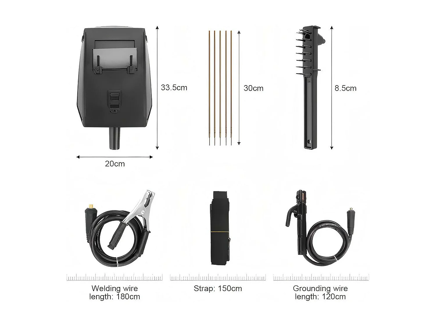 Machine à Soudage MMA-250A, Outil de soudage 220V, Mini Poste à Souder portable, avec masque et gants protecteurs, EU Plug, 21x10x16CM