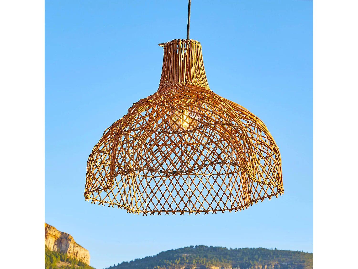 Abat-jour ARIA Beige Rotin D60 cm