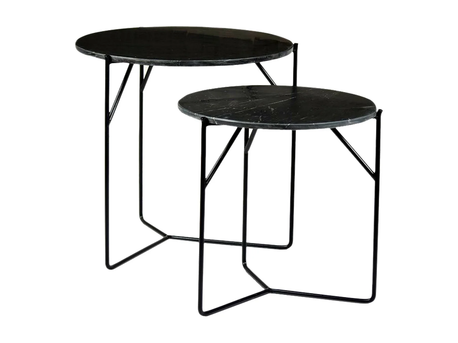 JULIA-Set de 2 Tables basses marbre noir