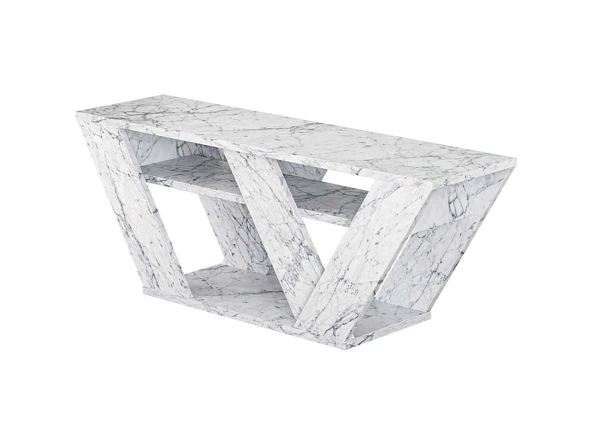 Mueble de TV – 110 cm x 40 cm x 30 cm – Mármol de Carrara – Melamina