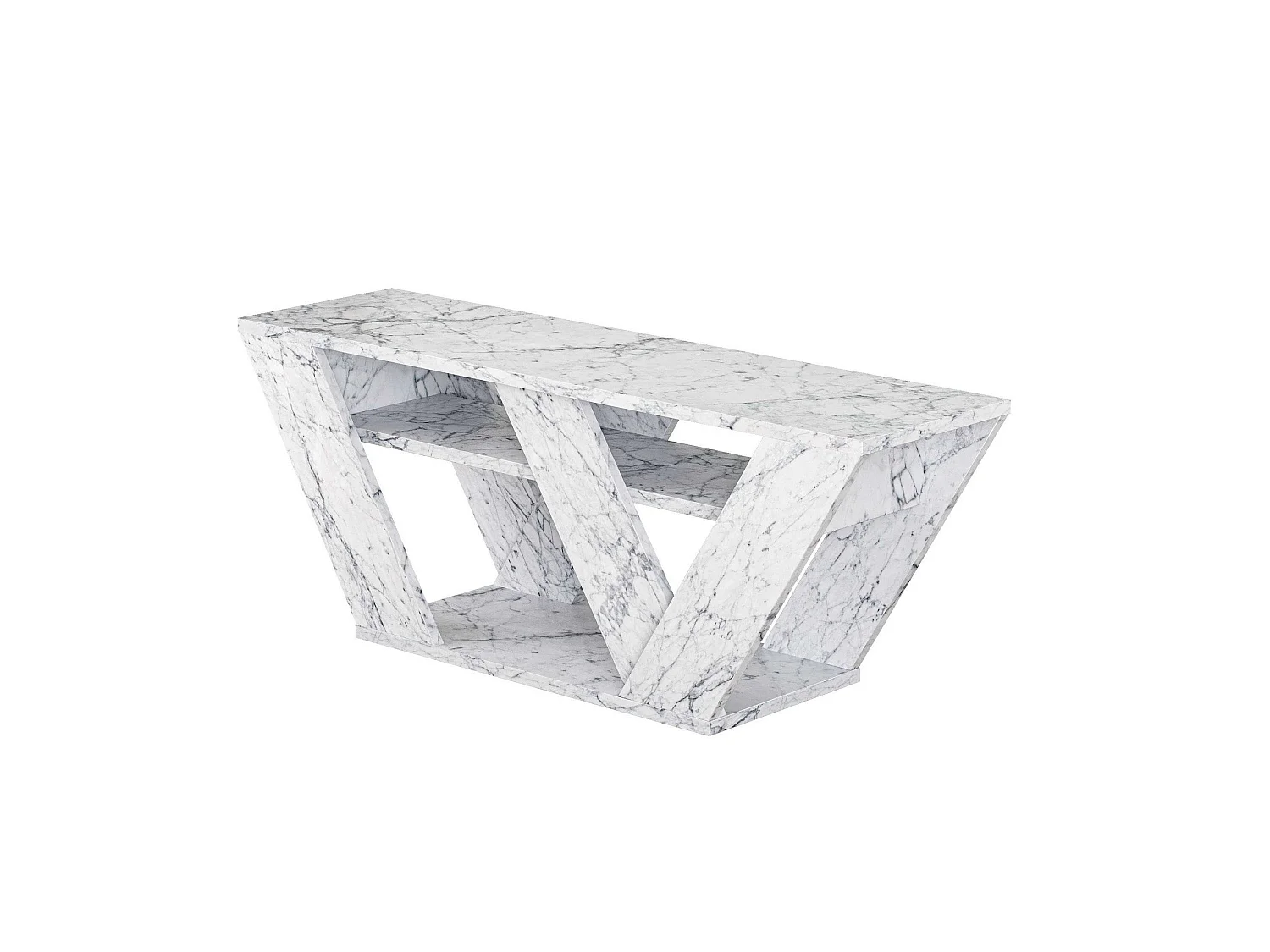 Mueble de TV – 110 cm x 40 cm x 30 cm – Mármol de Carrara – Melamina