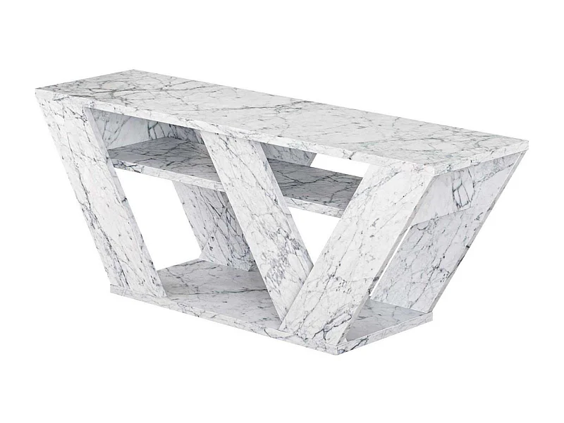 Móvel de TV – 110 cm x 40 cm x 30 cm – Mármore de Carrara – Melamina