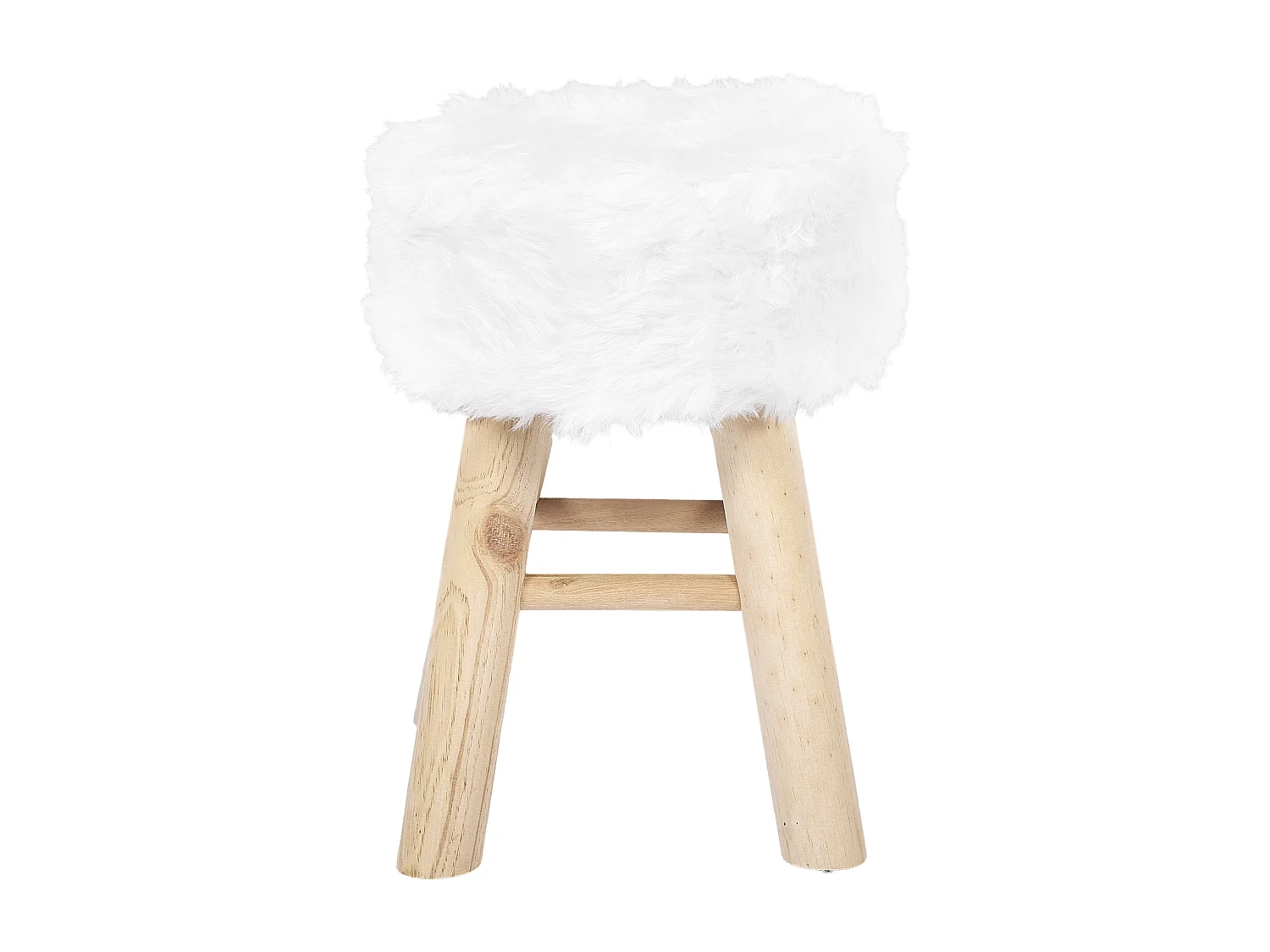 Tabouret Imitation Fourrure - Lot De 4 Blanc, Marron