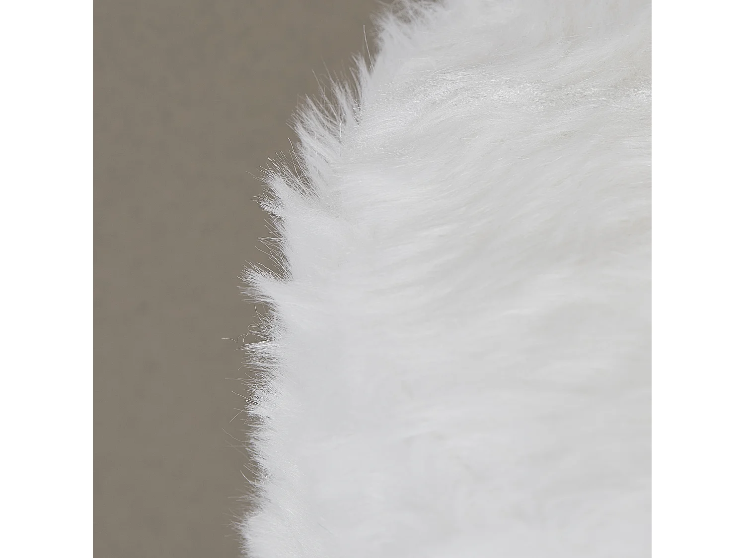 Tabouret Imitation Fourrure - Lot De 4 Blanc, Marron