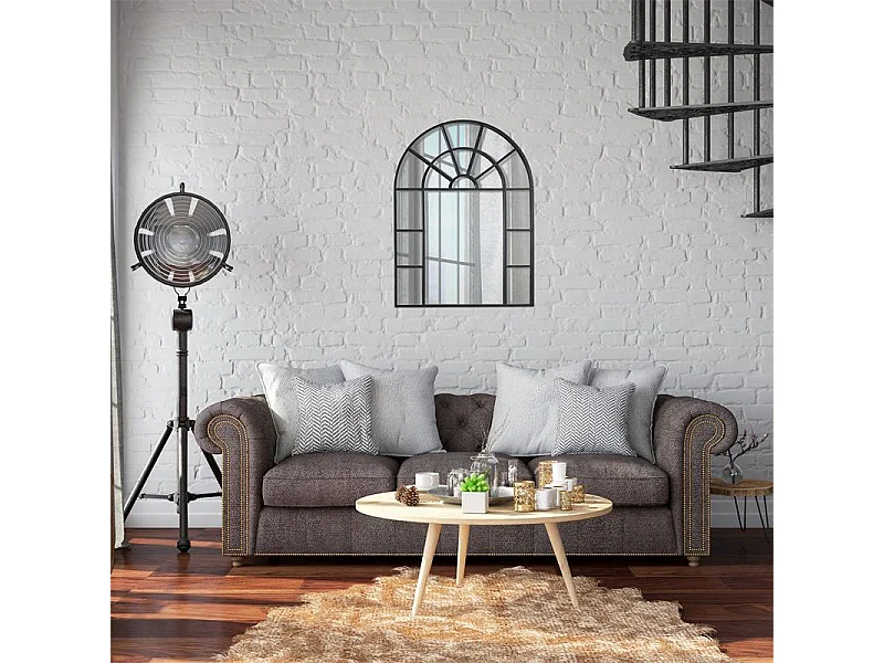 Miroir Fenetre Metal 60x80cm Noir