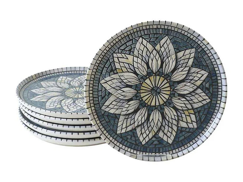 Assiettes à dessert en porcelaine Rosace (Lot de 6)
