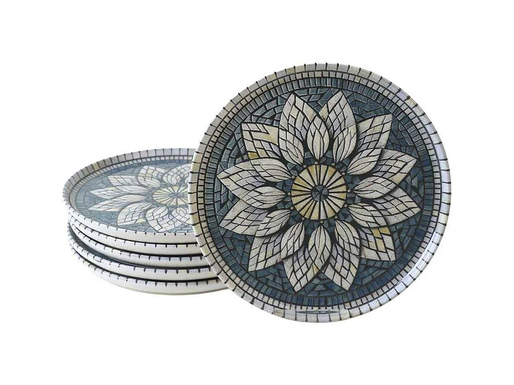 Assiettes à dessert en porcelaine Rosace (Lot de 6)
