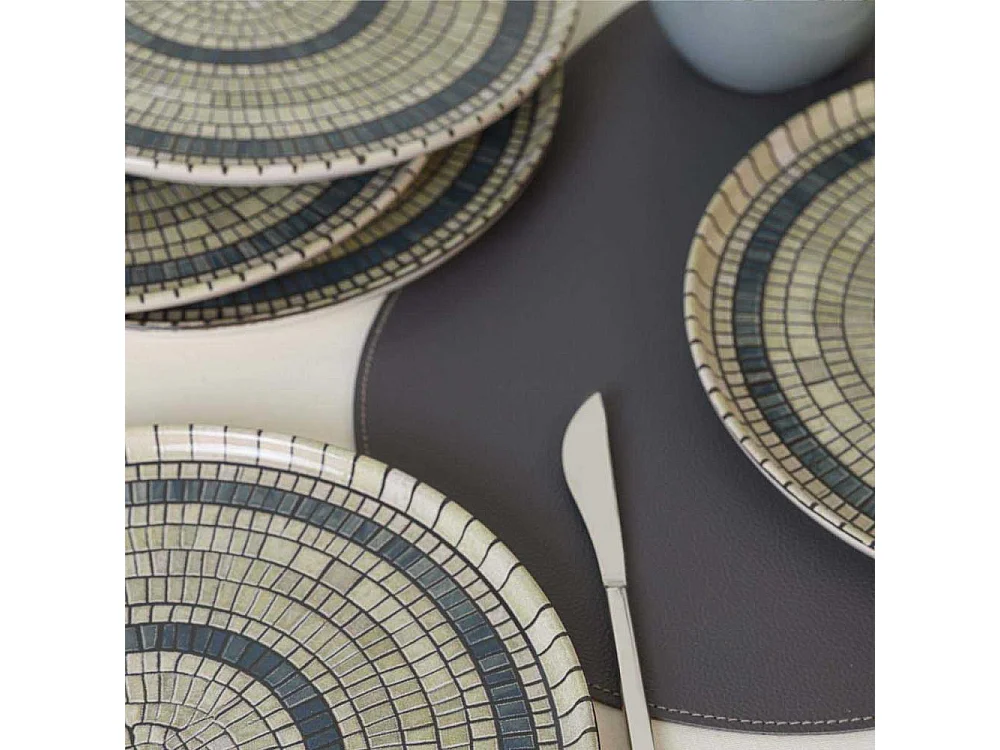 Assiette en céramique Mosaique 28 cm (Lot de 6)