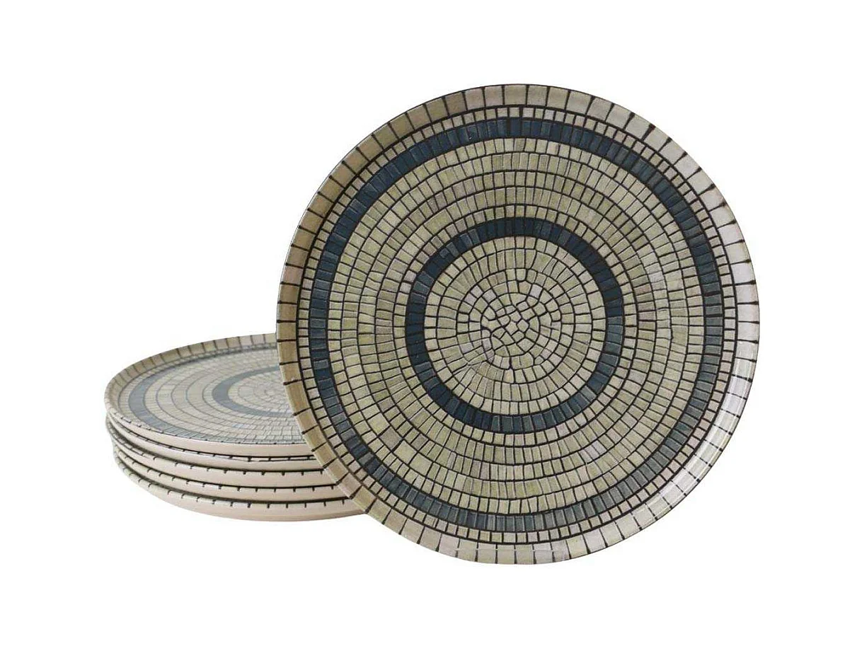 Assiette en céramique Mosaique 28 cm (Lot de 6)