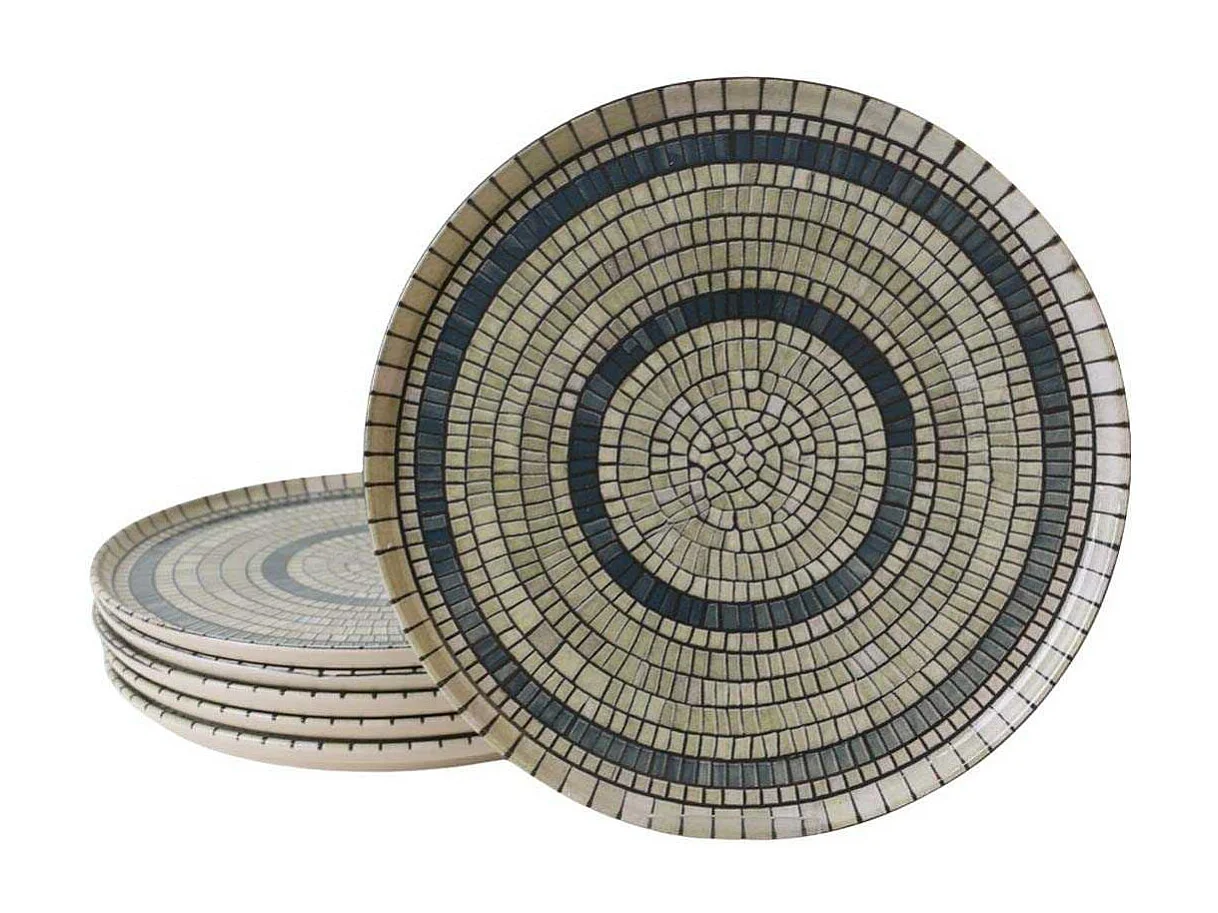 Assiette en céramique Mosaique 28 cm (Lot de 6)