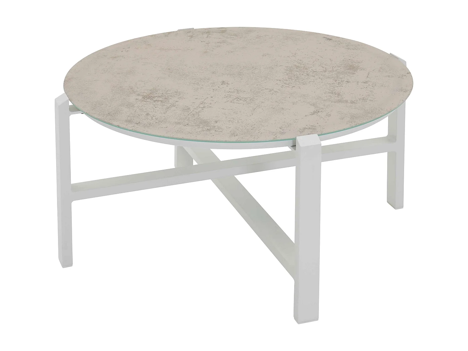 Salon de jardin 4 places en aluminium blanc