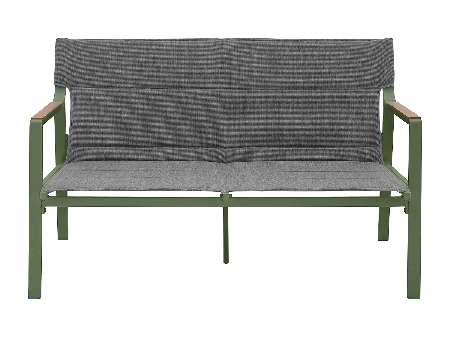 Salon de jardin 4 places en aluminium vert kaki