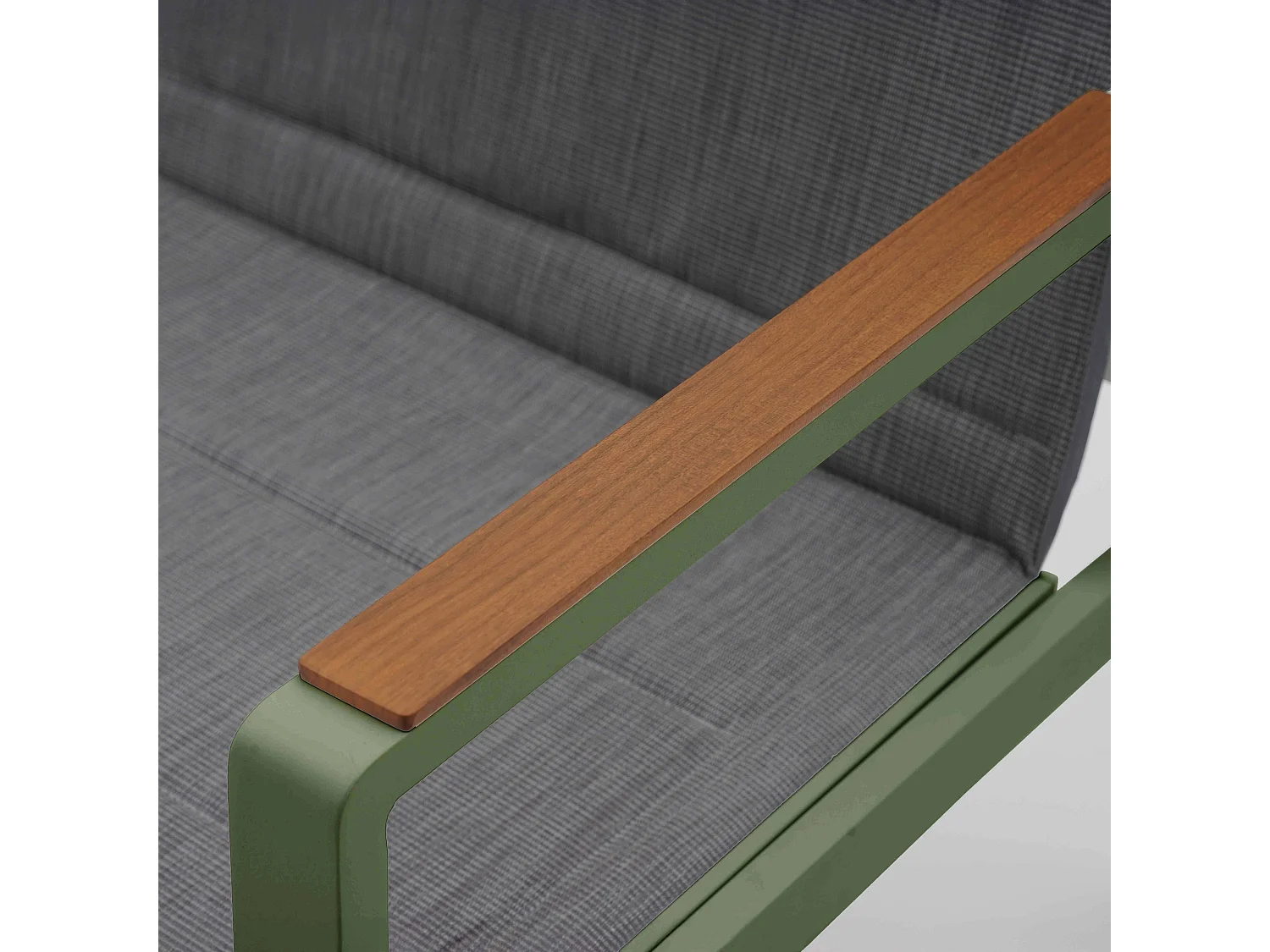 Salon de jardin 4 places en aluminium vert kaki