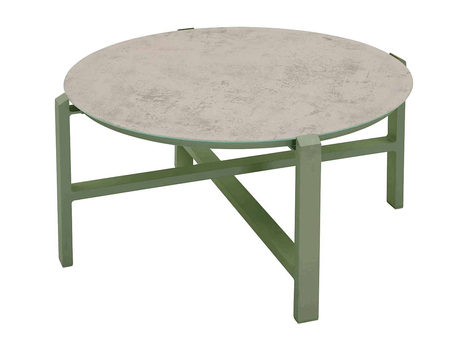 Salon de jardin 4 places en aluminium vert kaki