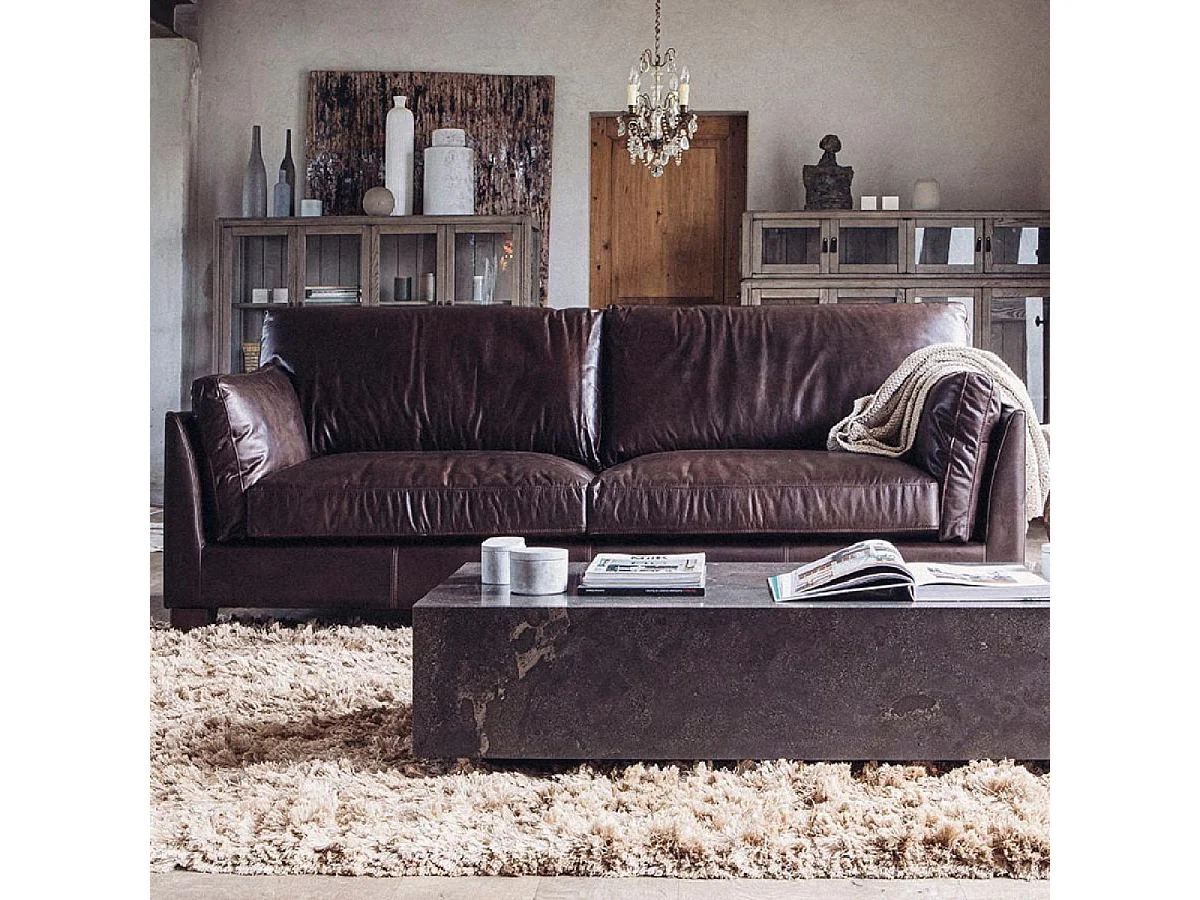 Table basse rectangulaire revêtement pierre bleue Pierre Gris - Minéral Interior's