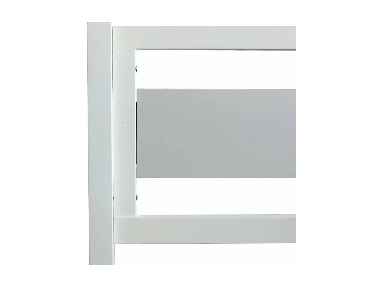 Letto a soppalco con rete e scala in metallo con finitura epossidica bianca e melaminico grigio chiaro - ampio spazio per dormire 140 x 190 cm - MONTANA