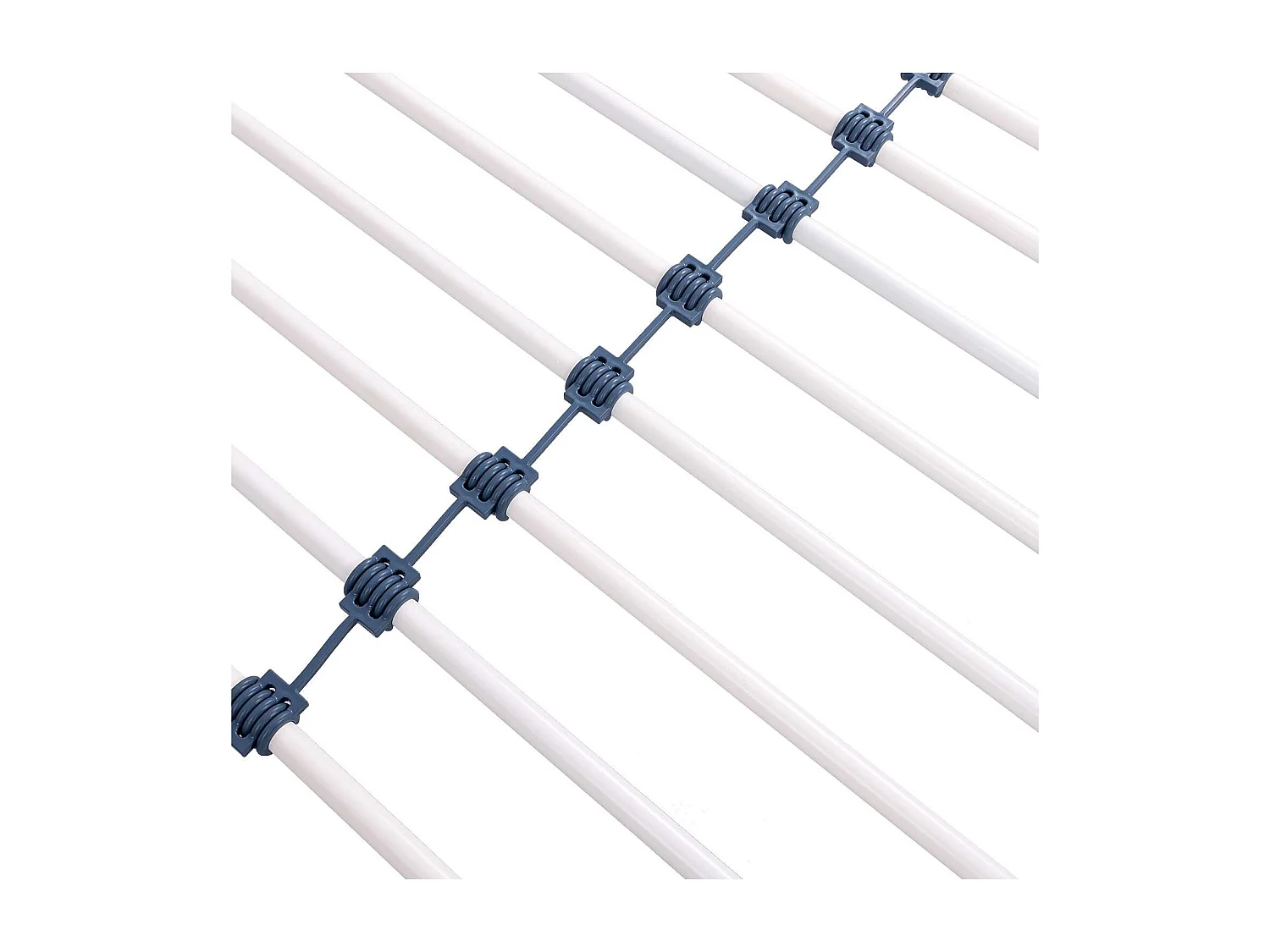 Cama mezzanine MONTANA com escada reversível e grande área de dormir 140 x 190 cm em metal com acabamento em epóxi branco e melamina cinza claro