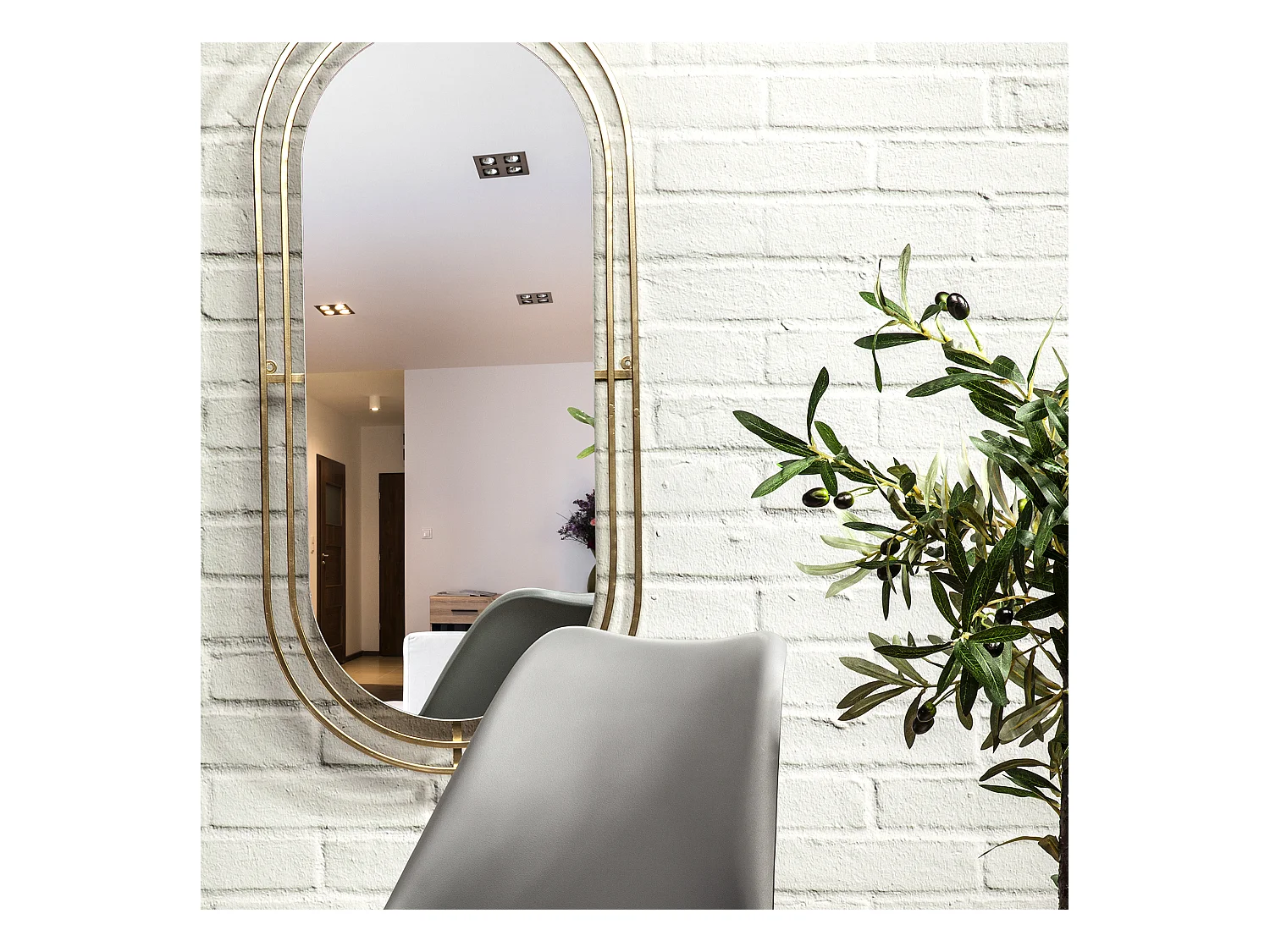 Miroir Metal Dore Or