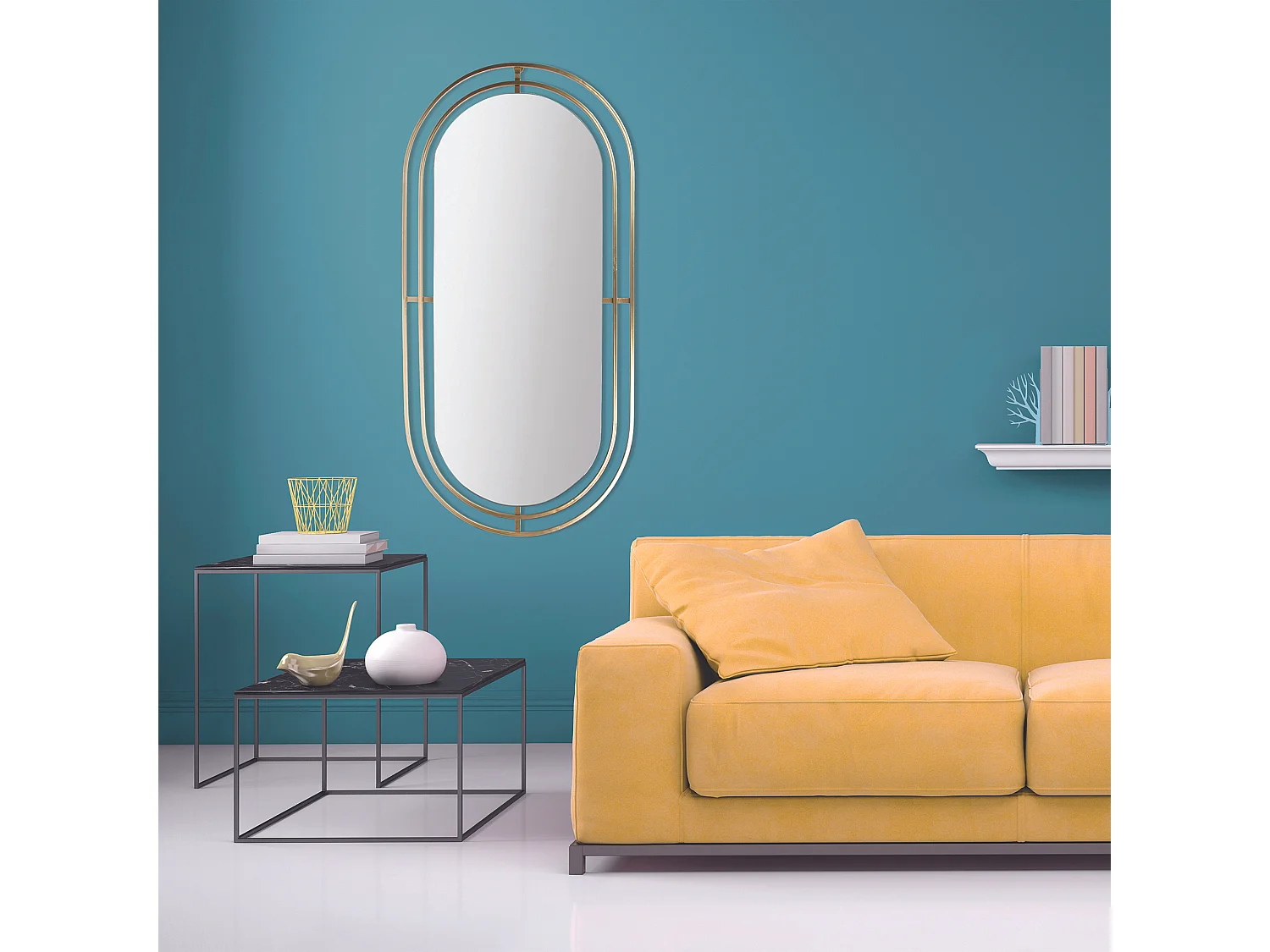 Miroir Metal Dore Or