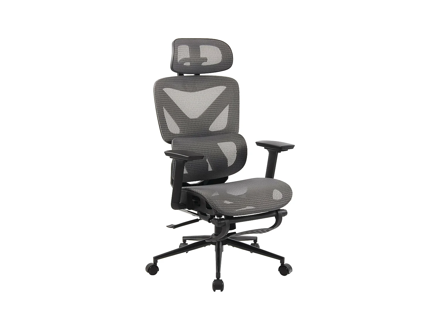 Chaise de bureau - Tissu en maille - Noir / Gris - Reston