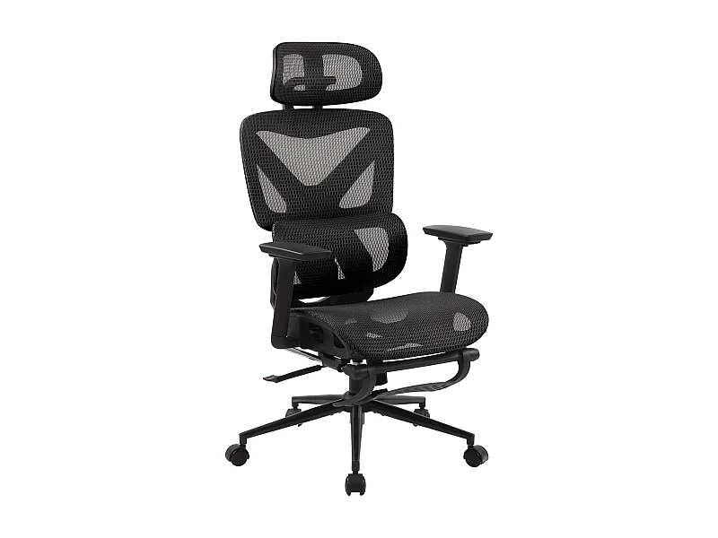 Chaise de bureau - Tissu en maille - Noir / Noir - Reston