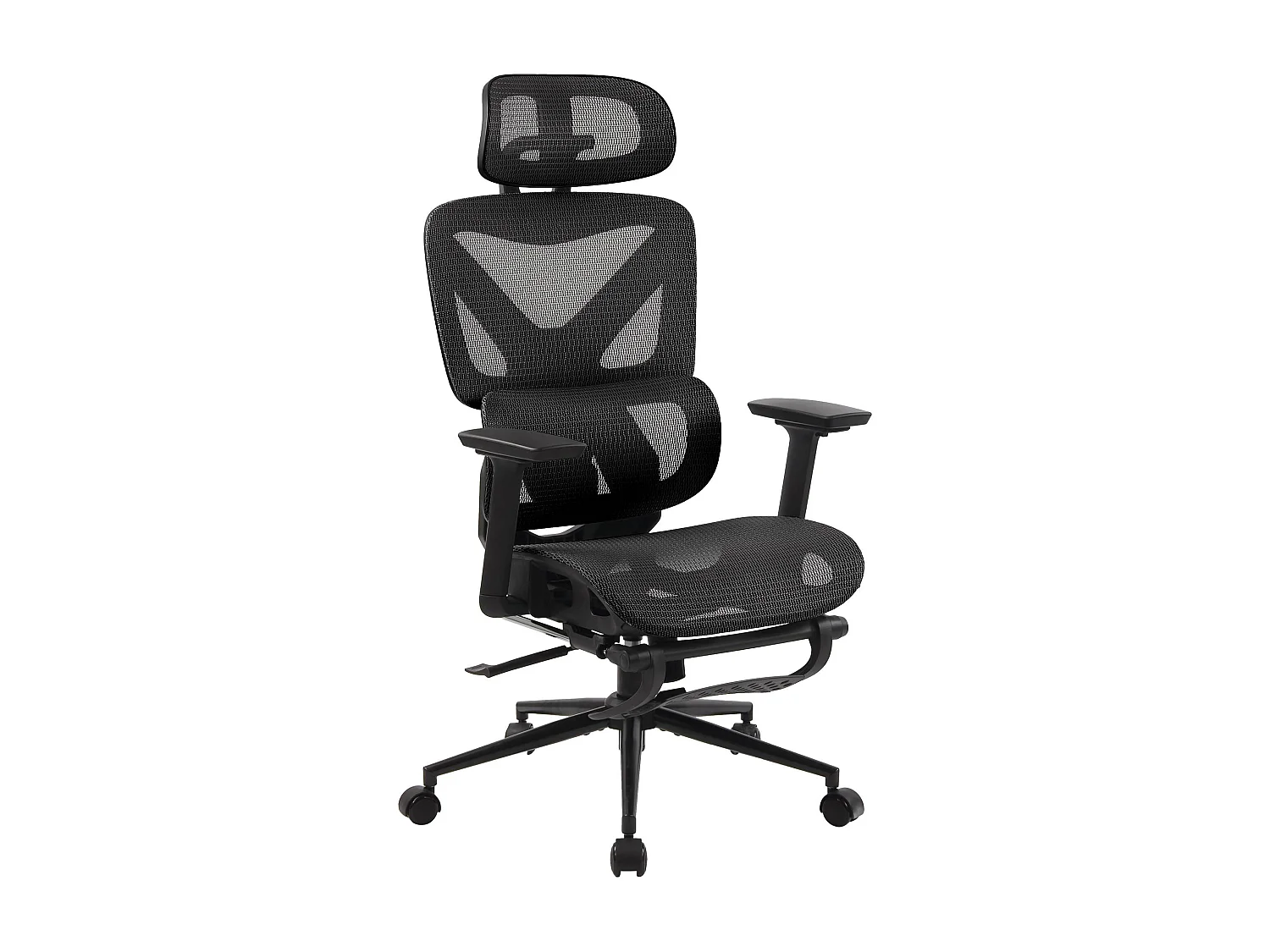 Chaise de bureau - Tissu en maille - Noir / Noir - Reston